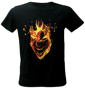 логотип на футболки с эффектом огня