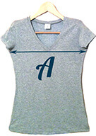 Мерка А футболка женская с треугольным горлом