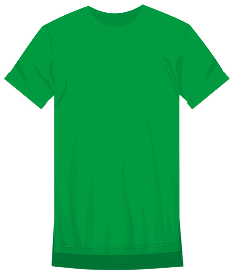 Футболка зеленая удлинённая с разрезами модель Хвост
