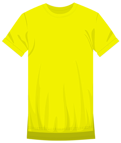 Футболка лимонная удлинённая с разрезами модель Хвост