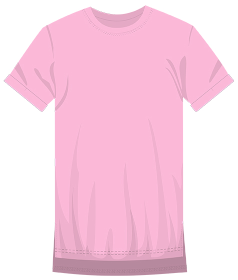 Футболка розовая удлинённая с разрезами модель Хвост
