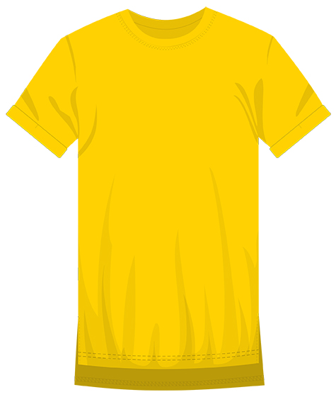Футболка желтая удлинённая с разрезами модель Хвост