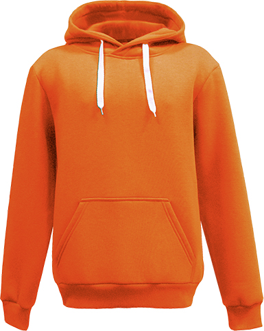 толстовка мужская зимняя с капюшоном модель Худи цвет оранжевый