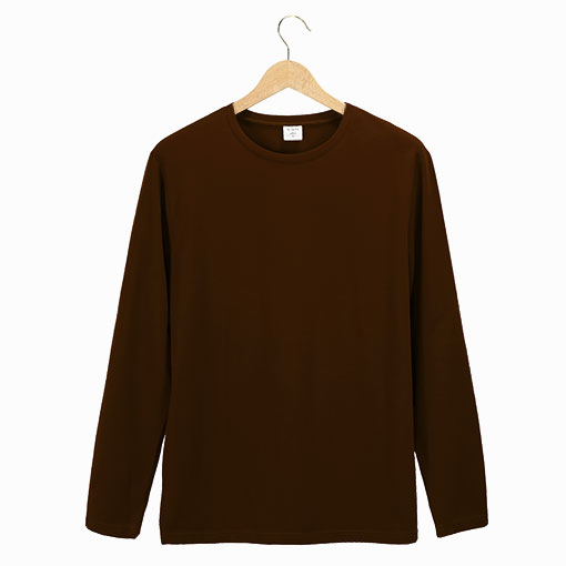 плотная мужская футболка с длинным рукавом SuN коричневого цвета купить в СПб лонгслив мужской коричневый модель Стрейч 200 от производителя СПб