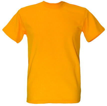 жёлтая мужская футболка без рисунка
