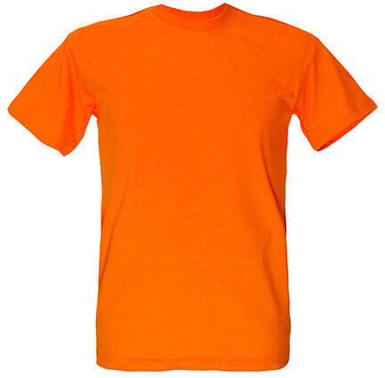 оранжевая мужская футболка без рисунка