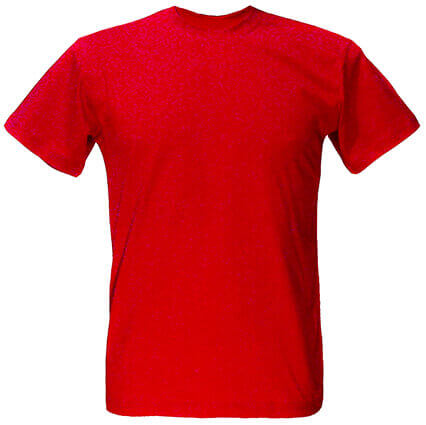 красная мужская футболка без рисункан